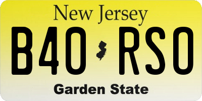 NJ license plate B40RSO