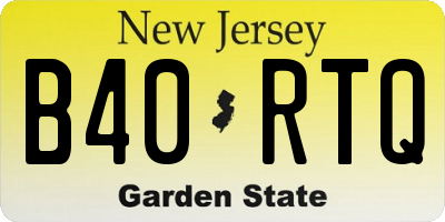 NJ license plate B40RTQ