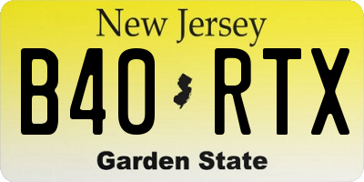 NJ license plate B40RTX