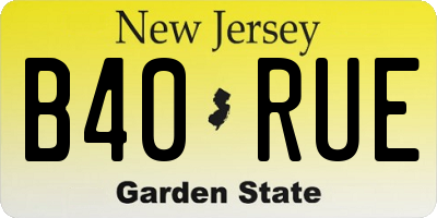NJ license plate B40RUE
