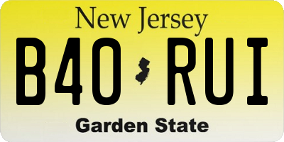 NJ license plate B40RUI