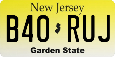 NJ license plate B40RUJ