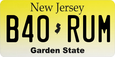 NJ license plate B40RUM