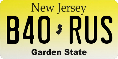 NJ license plate B40RUS