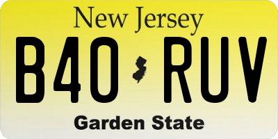 NJ license plate B40RUV