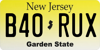 NJ license plate B40RUX