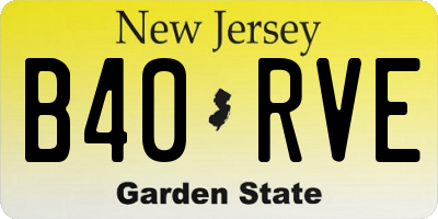 NJ license plate B40RVE