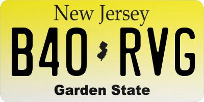 NJ license plate B40RVG