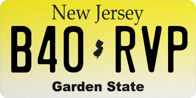 NJ license plate B40RVP