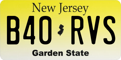 NJ license plate B40RVS
