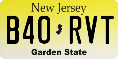 NJ license plate B40RVT