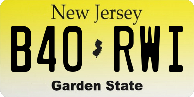 NJ license plate B40RWI