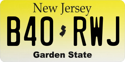 NJ license plate B40RWJ