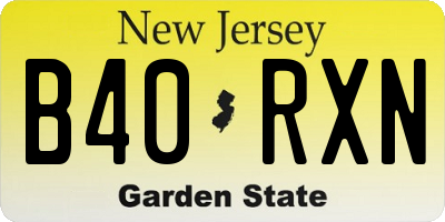 NJ license plate B40RXN