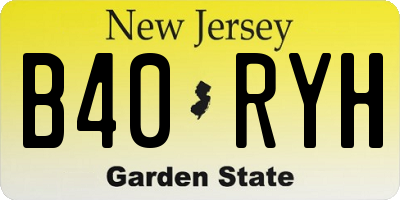 NJ license plate B40RYH