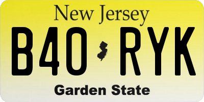 NJ license plate B40RYK