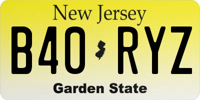 NJ license plate B40RYZ