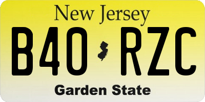NJ license plate B40RZC