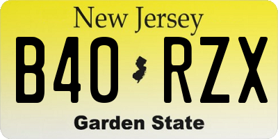 NJ license plate B40RZX