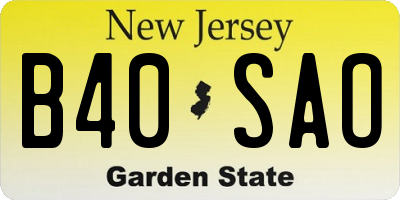 NJ license plate B40SAO