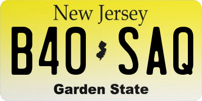 NJ license plate B40SAQ