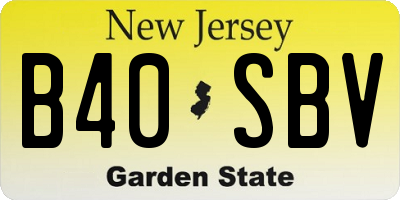 NJ license plate B40SBV