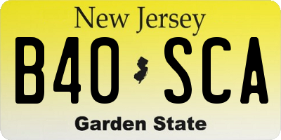 NJ license plate B40SCA