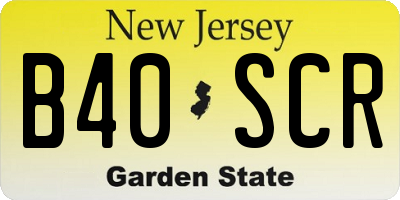 NJ license plate B40SCR