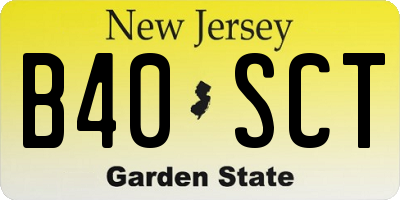 NJ license plate B40SCT