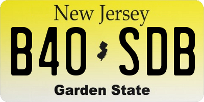 NJ license plate B40SDB