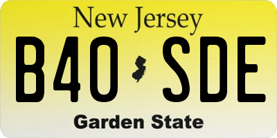 NJ license plate B40SDE