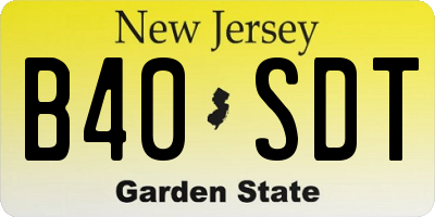 NJ license plate B40SDT
