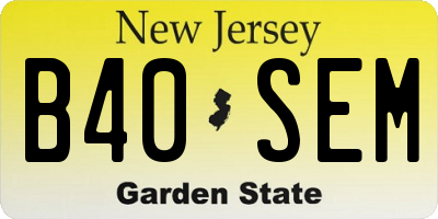 NJ license plate B40SEM