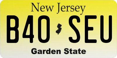 NJ license plate B40SEU