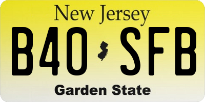 NJ license plate B40SFB