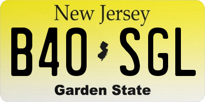 NJ license plate B40SGL