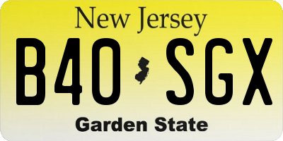 NJ license plate B40SGX