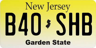 NJ license plate B40SHB