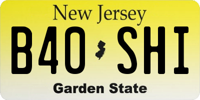 NJ license plate B40SHI