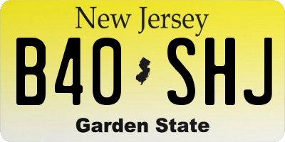NJ license plate B40SHJ