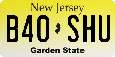 NJ license plate B40SHU