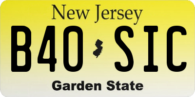 NJ license plate B40SIC