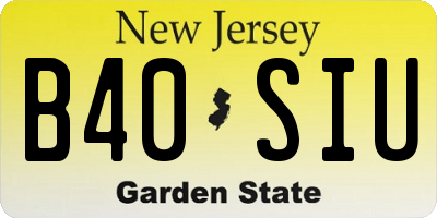 NJ license plate B40SIU