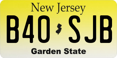 NJ license plate B40SJB