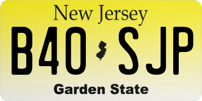 NJ license plate B40SJP