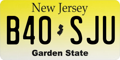 NJ license plate B40SJU