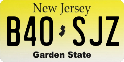 NJ license plate B40SJZ