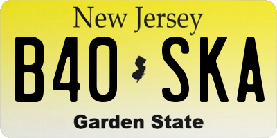 NJ license plate B40SKA