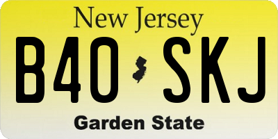 NJ license plate B40SKJ