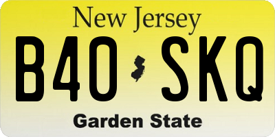 NJ license plate B40SKQ